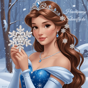 Haarspange Schneeflocke mit Perlen
